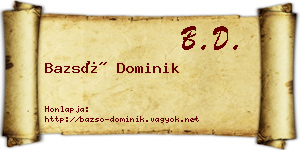Bazsó Dominik névjegykártya